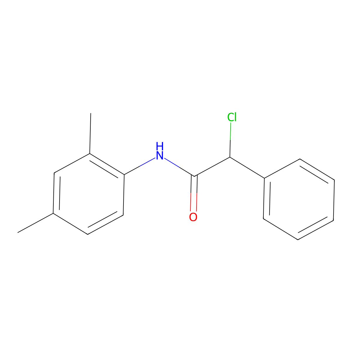 2-Chloro-N-(2,4-dimethylphenyl)-2-phenylacetamide molecular structure, CAS 1094700-27-2
