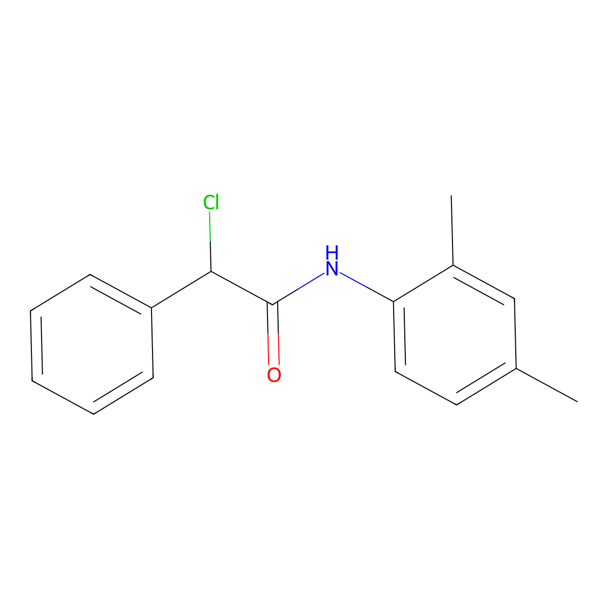 2-Chloro-N-(2,4-dimethylphenyl)-2-phenylacetamide molecular structure, CAS 1094700-27-2