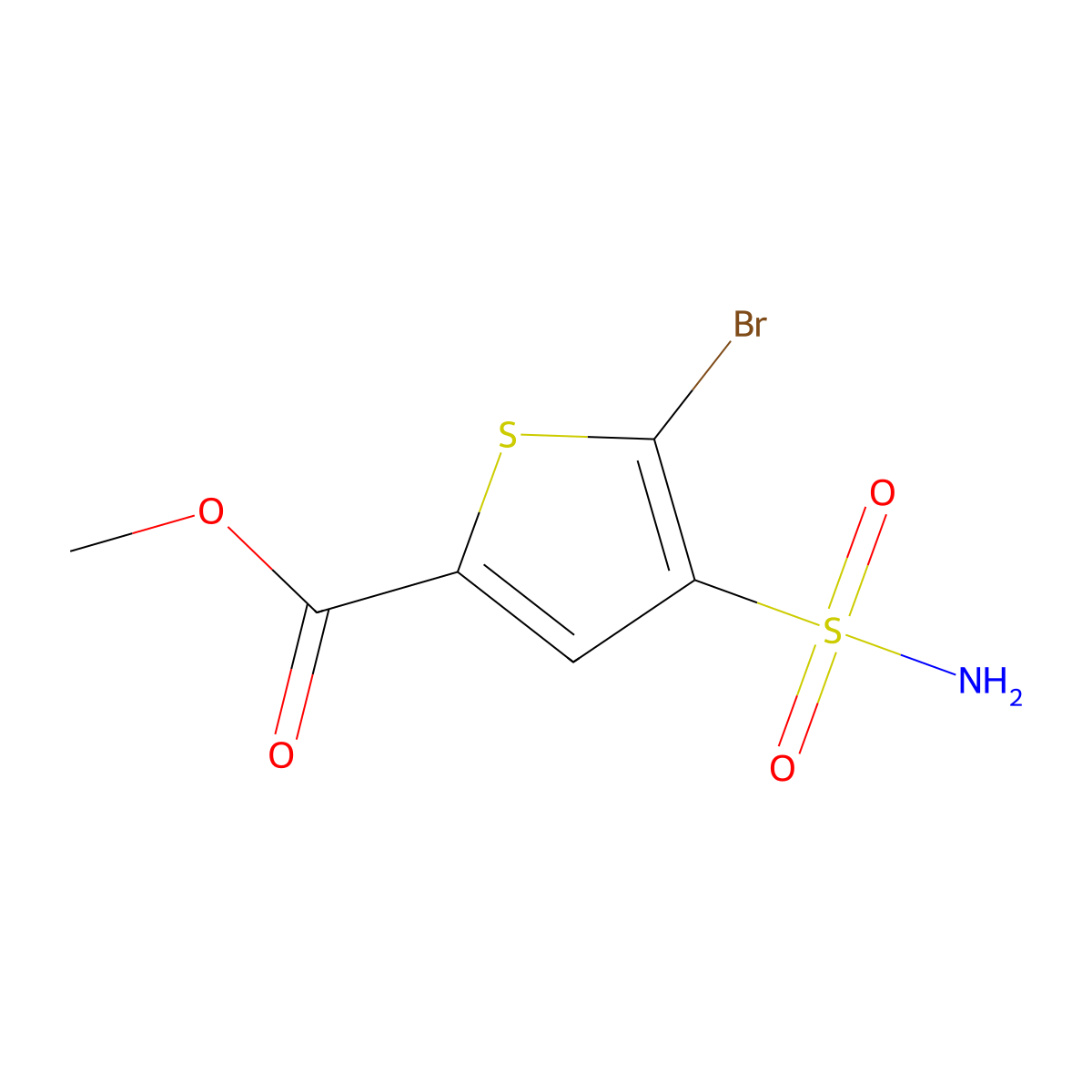 Methyl 5-bromo-4-sulfamoylthiophene-2-carboxylate molecular structure, CAS 1094702-66-5