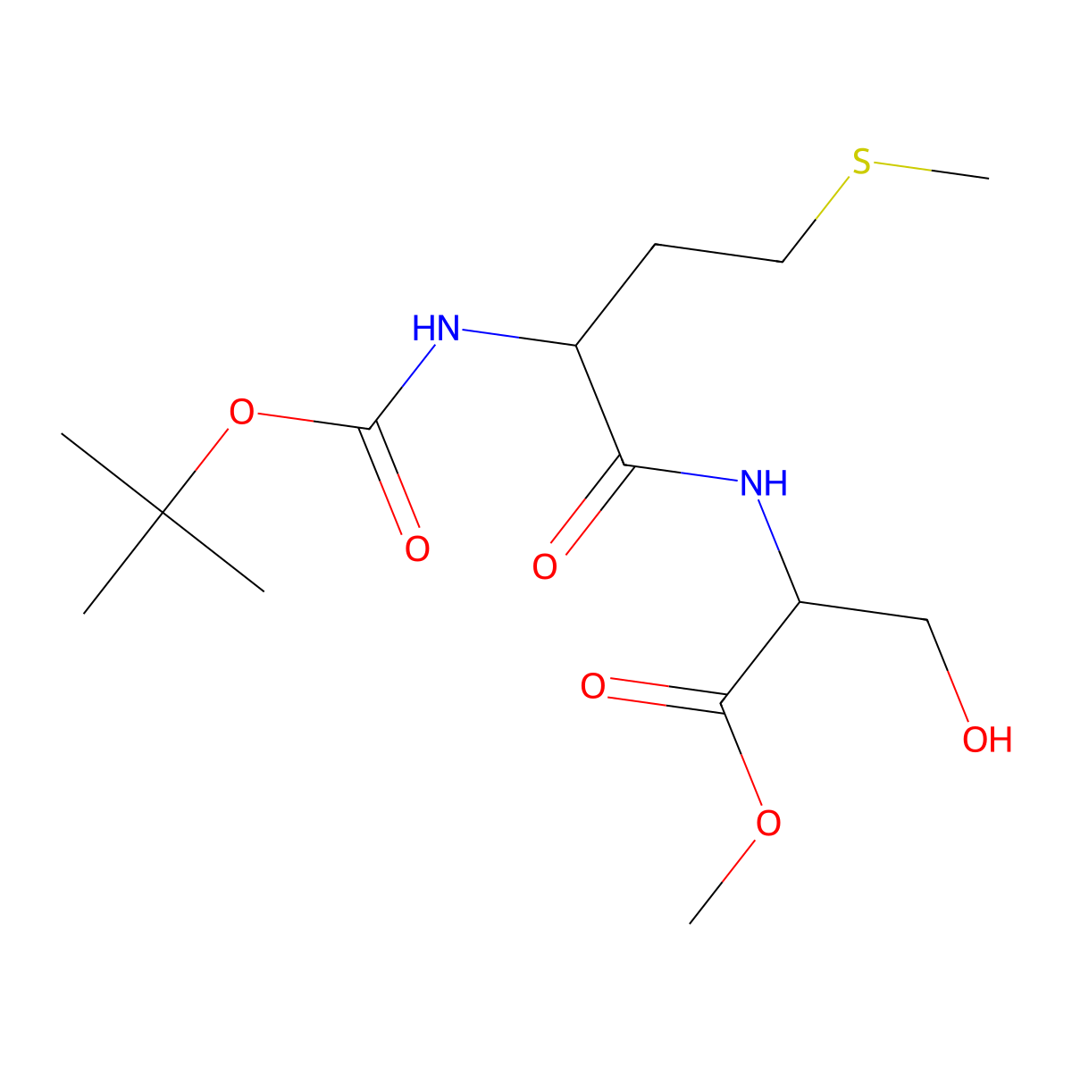 methyl (2S)-2-[(2S)-2-{[(tert-butoxy)carbonyl]amino}-4-(methylsulfanyl)butanamido]-3-hydroxypropanoate molecular structure, CAS 1094708-99-2