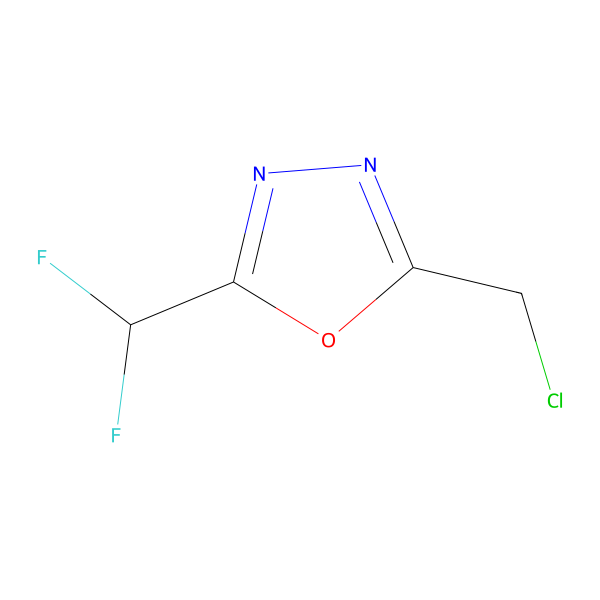 2-(Chloromethyl)-5-(difluoromethyl)-1,3,4-oxadiazole molecular structure, CAS 1094709-35-9