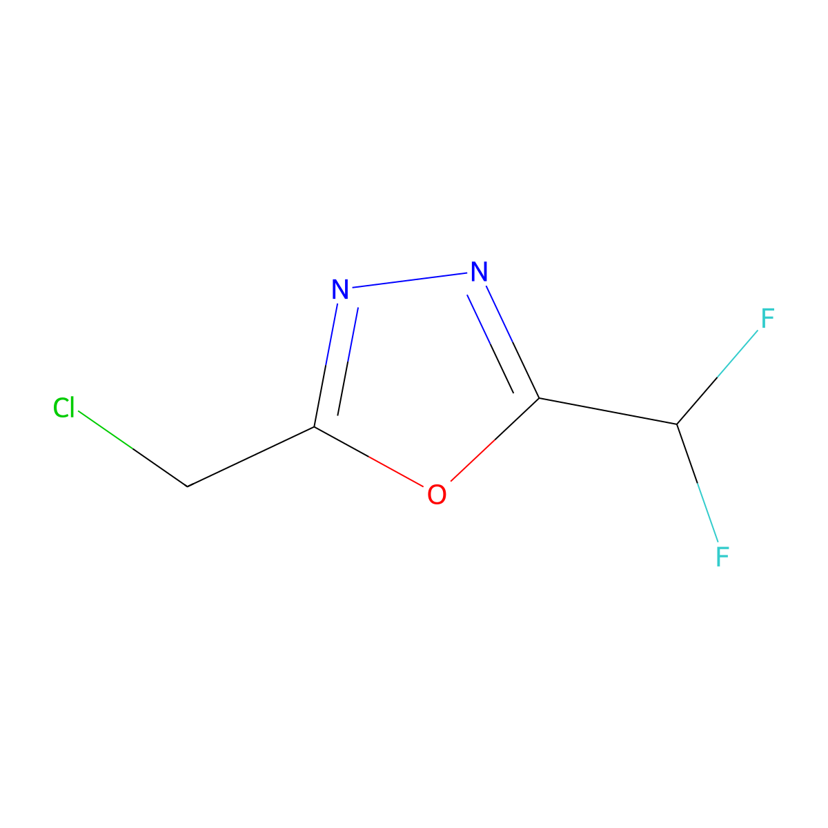 2-(Chloromethyl)-5-(difluoromethyl)-1,3,4-oxadiazole molecular structure, CAS 1094709-35-9
