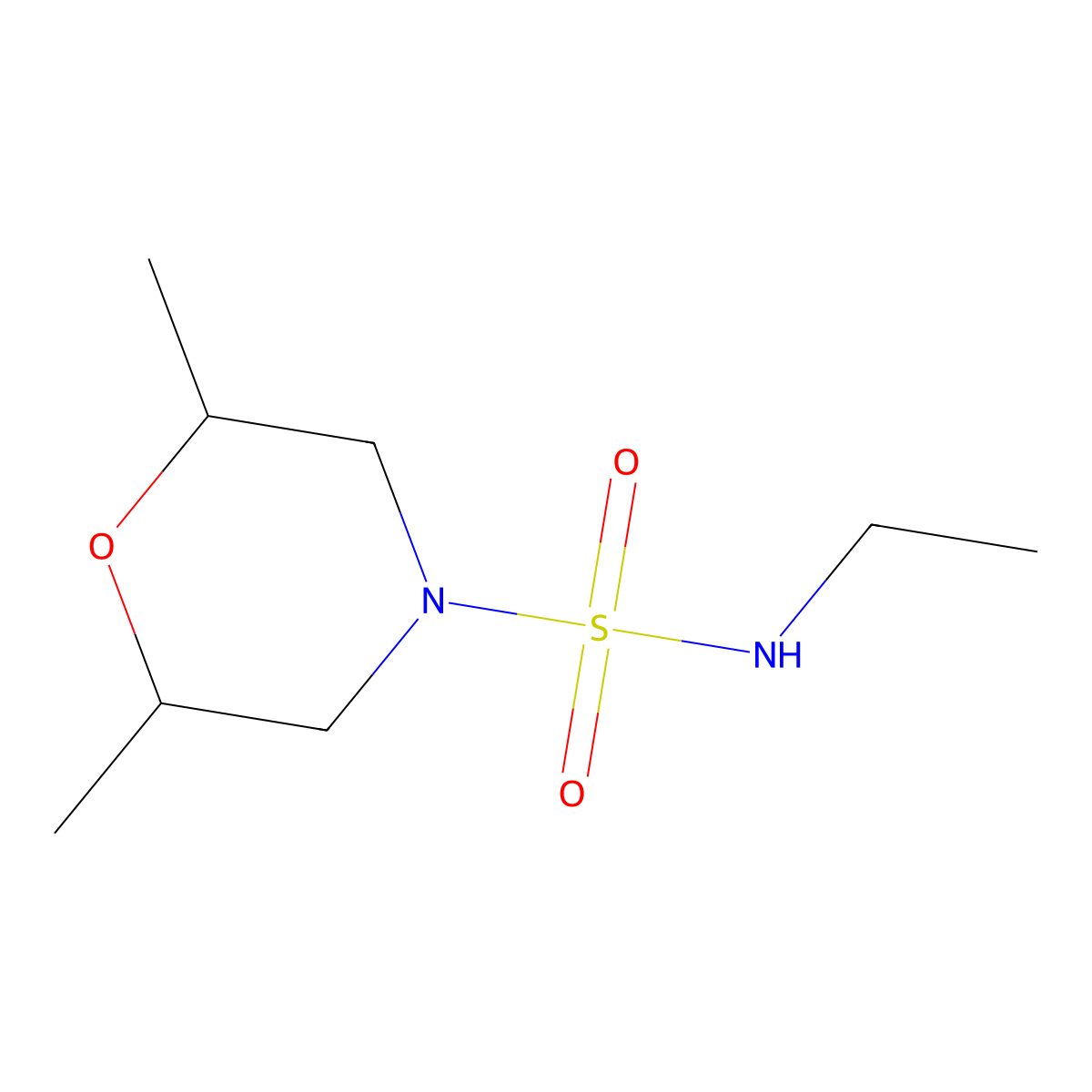N-ethyl-2,6-dimethylmorpholine-4-sulfonamide molecular structure, CAS 1094710-65-2