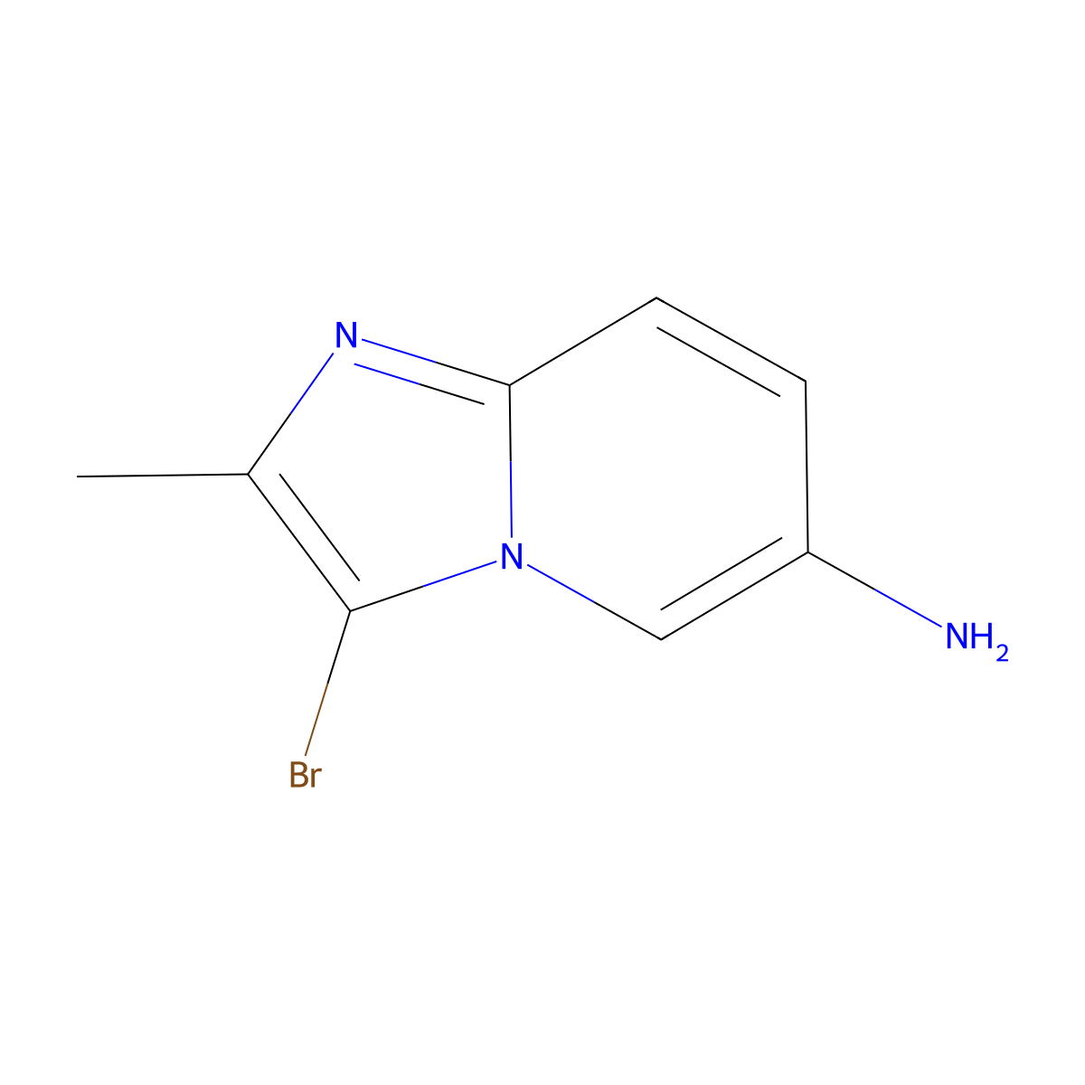 3-Bromo-2-methylimidazo[1,2-a]pyridin-6-amine molecular structure, CAS 1094711-78-0