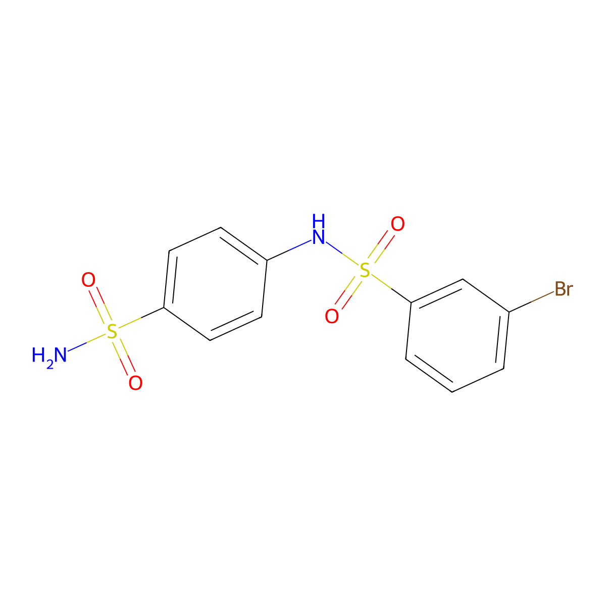 3-bromo-N-(4-sulfamoylphenyl)benzenesulfonamide molecular structure, CAS 1094712-18-1