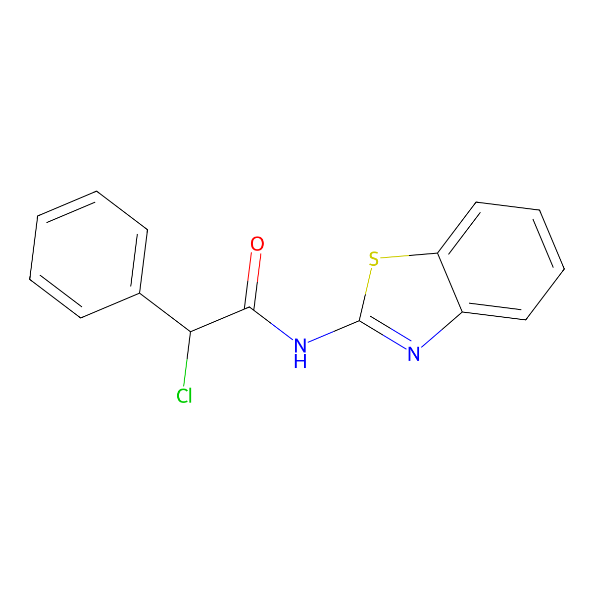 N-1,3-Benzothiazol-2-yl-2-chloro-2-phenylacetamide molecular structure, CAS 1094712-46-5