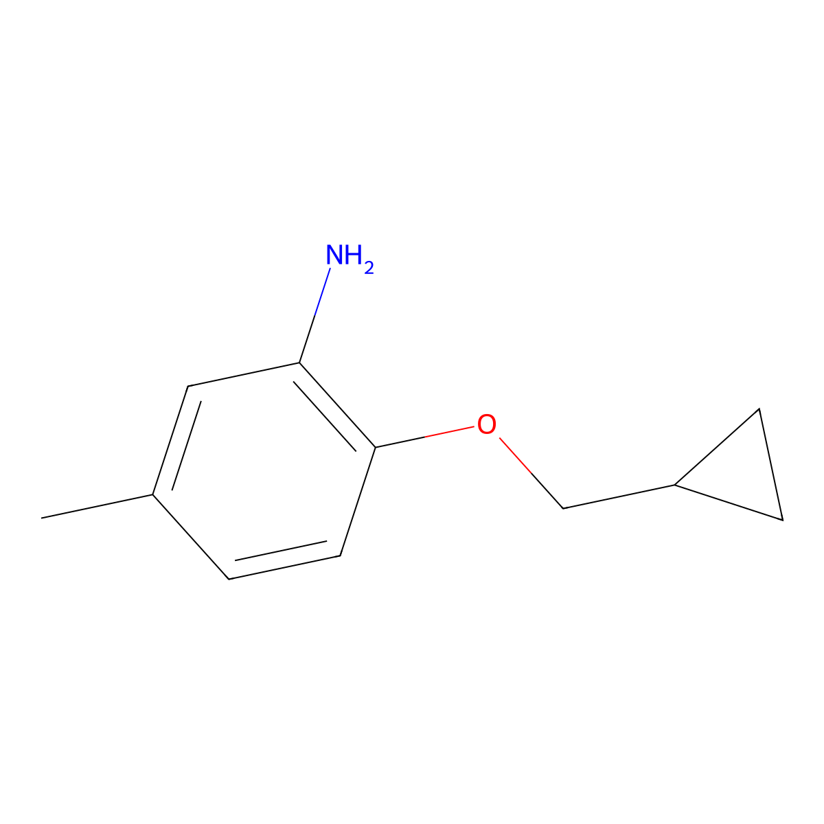 2-(Cyclopropylmethoxy)-5-methylaniline molecular structure, CAS 1094717-64-2