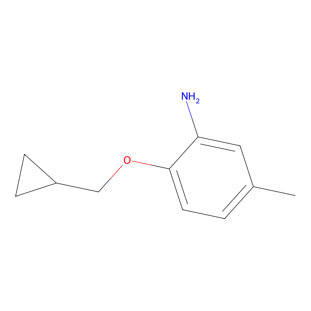 2-(Cyclopropylmethoxy)-5-methylaniline molecular structure, CAS 1094717-64-2