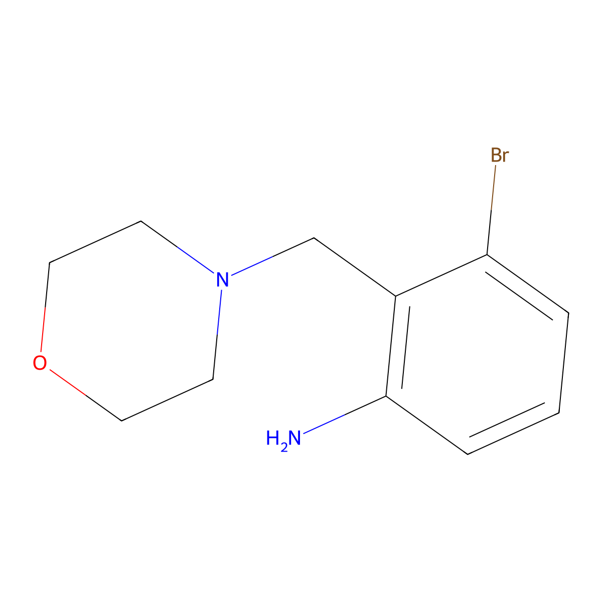 3-Bromo-2-(morpholinomethyl)aniline molecular structure, CAS 1094717-69-7