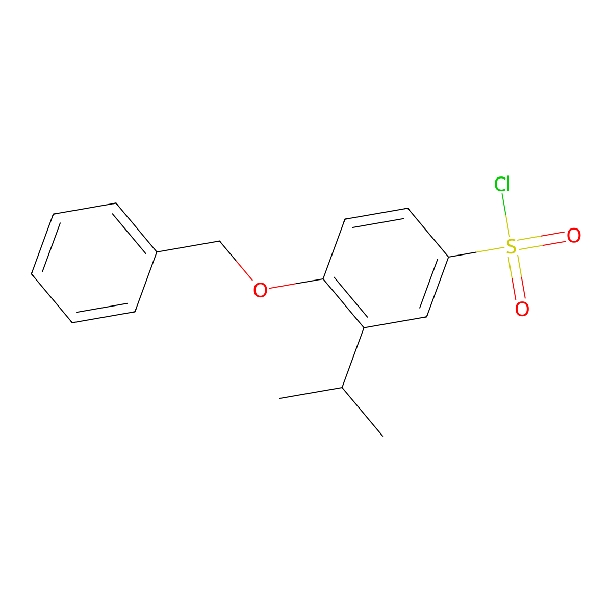 4-(Benzyloxy)-3-(propan-2-yl)benzene-1-sulfonyl chloride molecular structure, CAS 1094721-09-1