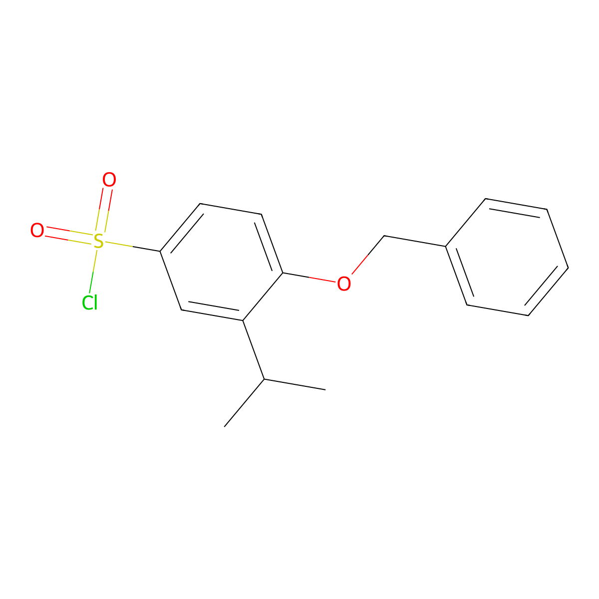 4-(Benzyloxy)-3-(propan-2-yl)benzene-1-sulfonyl chloride molecular structure, CAS 1094721-09-1