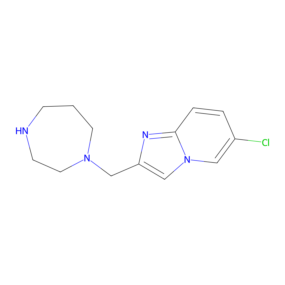 1-({6-Chloroimidazo[1,2-a]pyridin-2-yl}methyl)-1,4-diazepane molecular structure, CAS 1094726-28-9