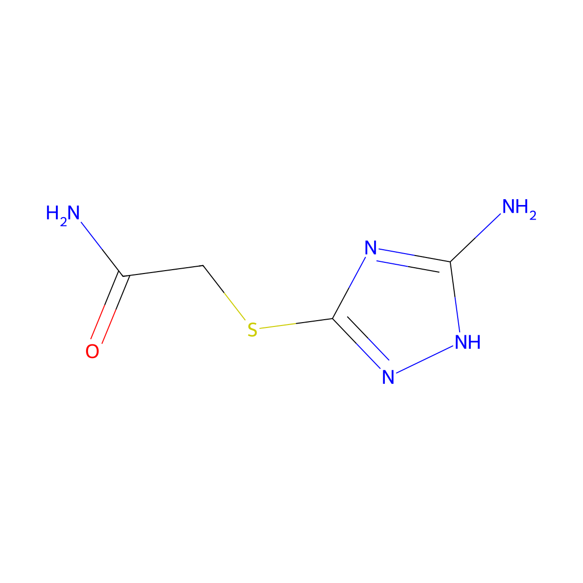 2-[(5-amino-1H-1,2,4-triazol-3-yl)sulfanyl]acetamide molecular structure, CAS 1094729-00-6