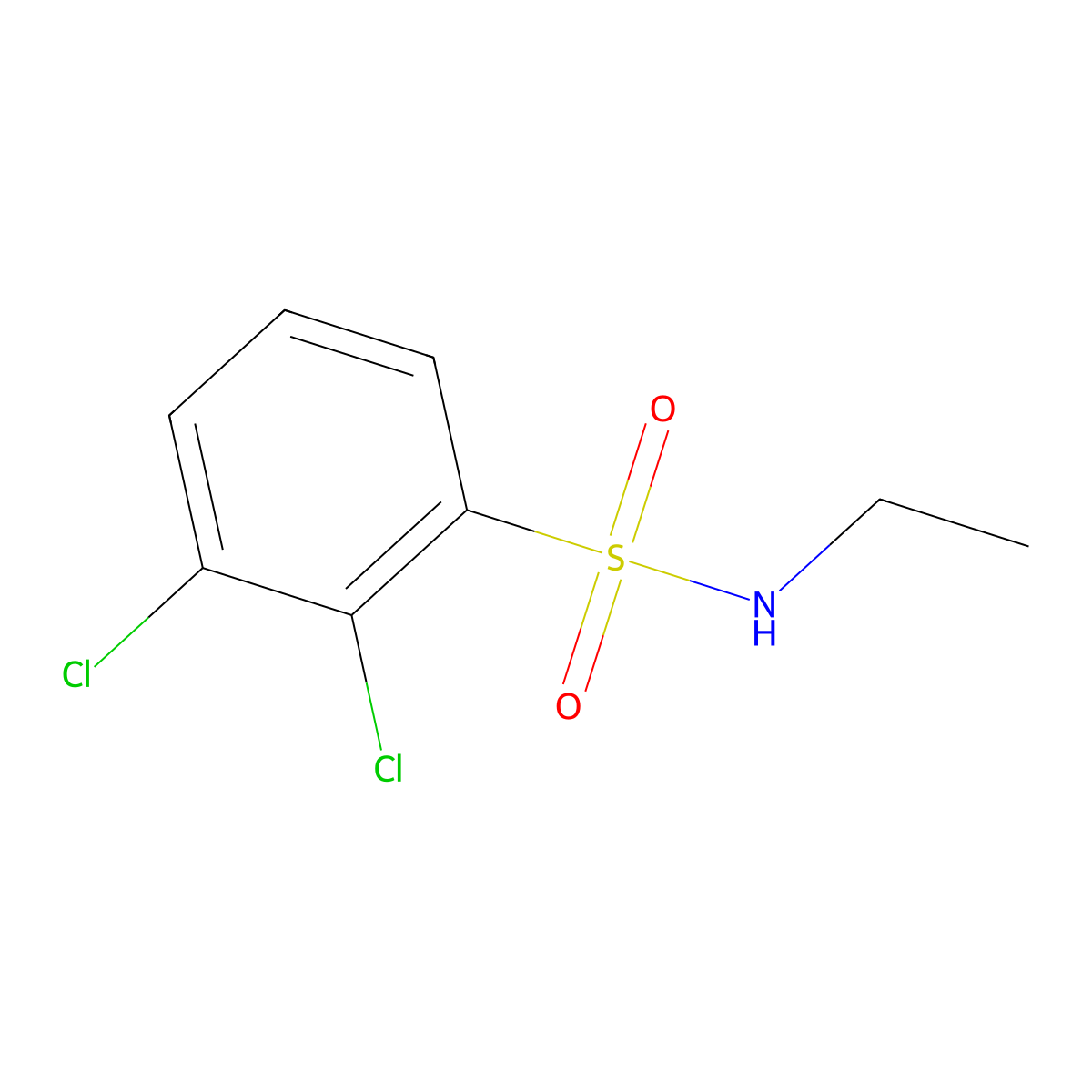 2,3-Dichloro-N-ethylbenzene-1-sulfonamide molecular structure, CAS 1094729-60-8