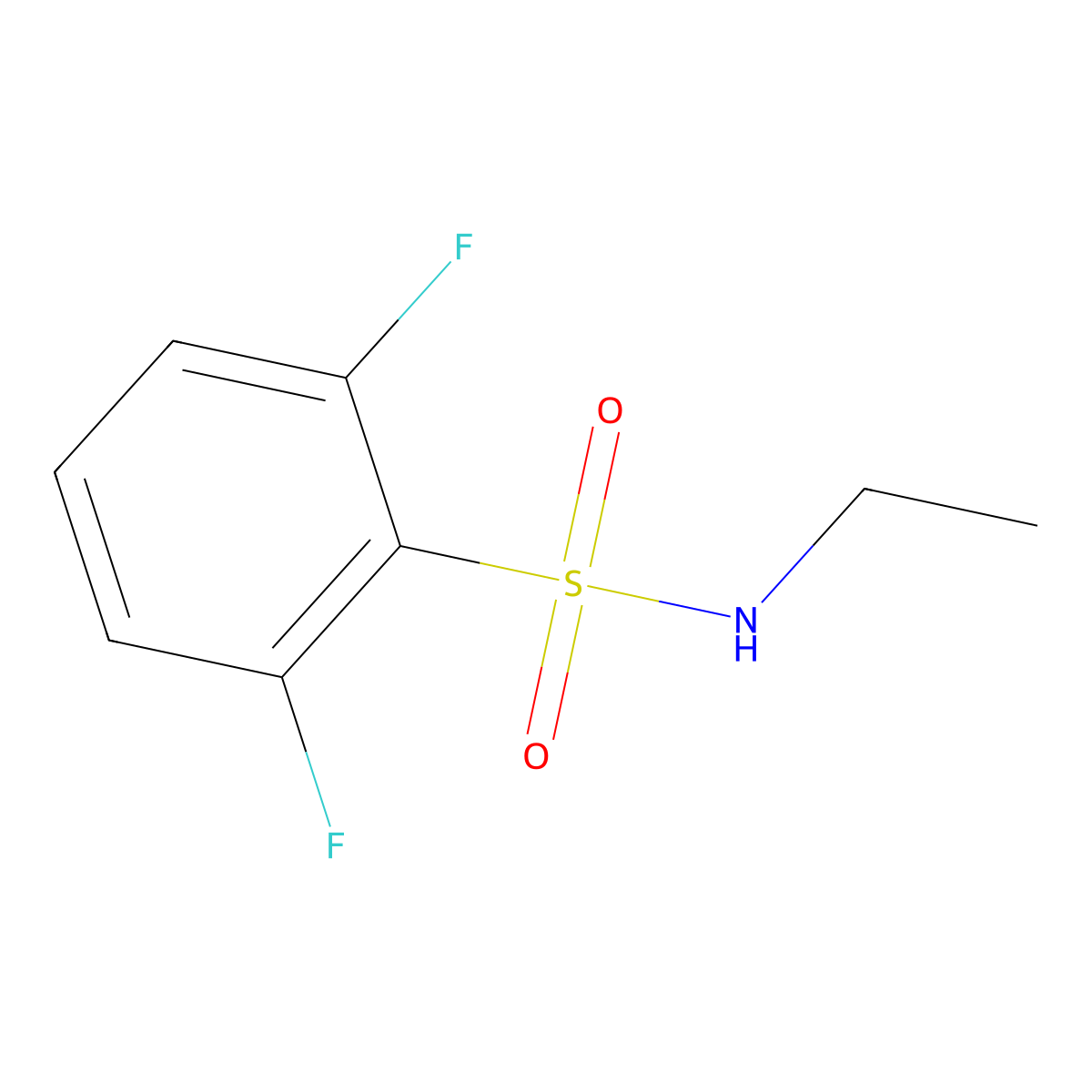 N-ethyl-2,6-difluorobenzene-1-sulfonamide molecular structure, CAS 1094729-62-0