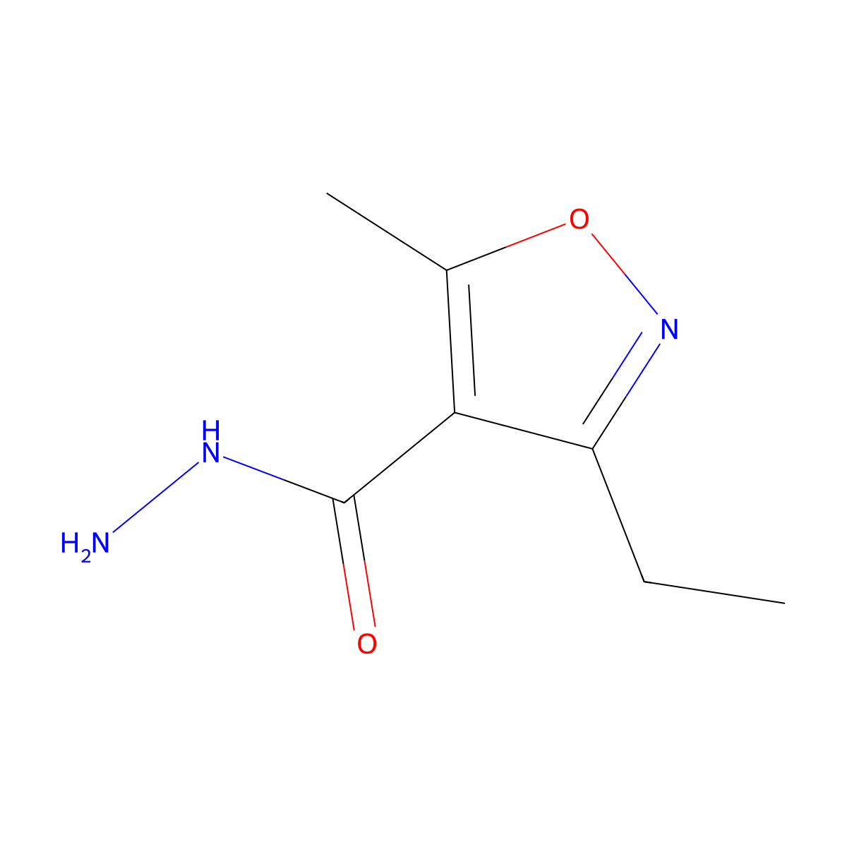 3-Ethyl-5-methylisoxazole-4-carbohydrazide molecular structure, CAS 1094733-72-8