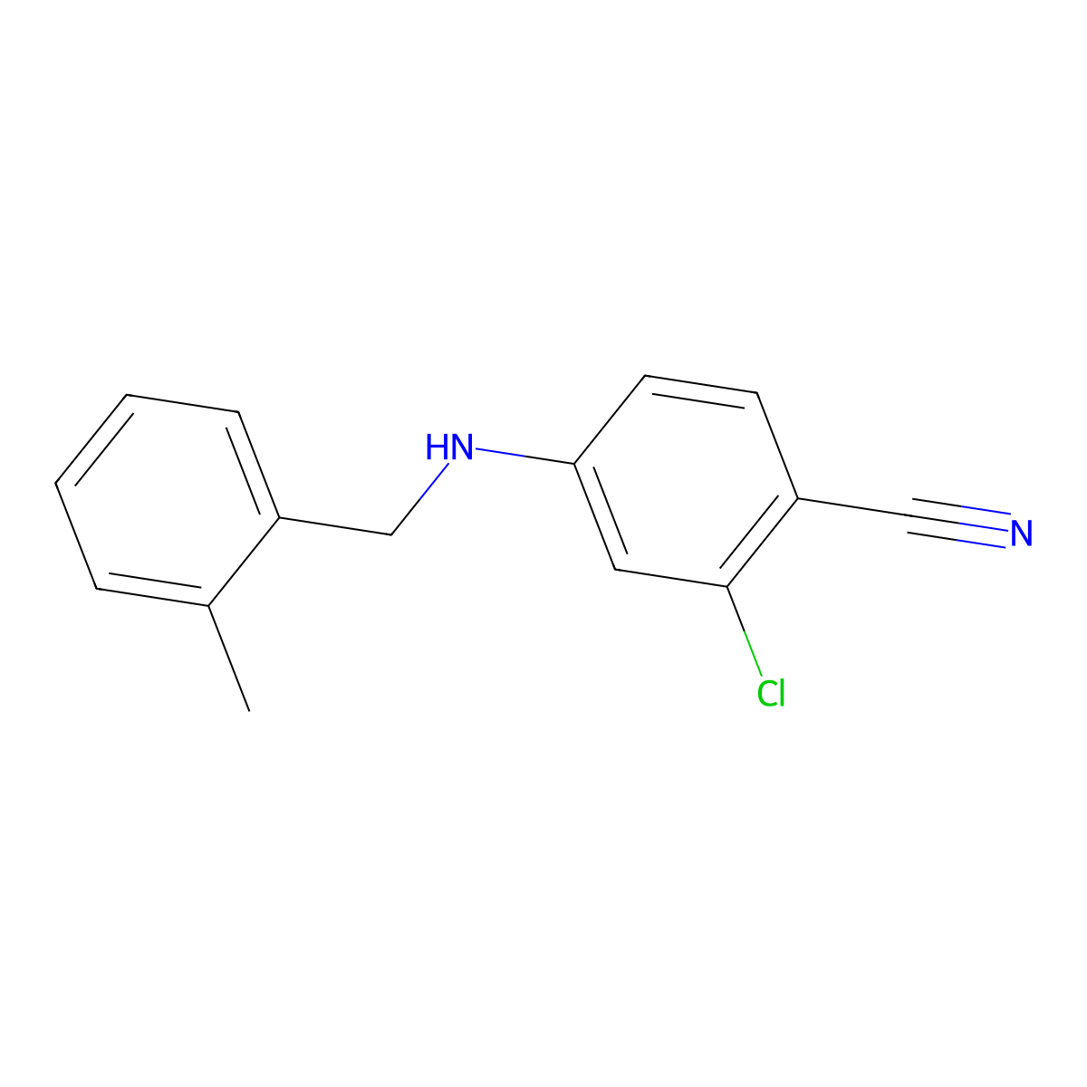 2-Chloro-4-[[(2-methylphenyl)methyl]amino]benzonitrile molecular structure, CAS 1094734-21-0