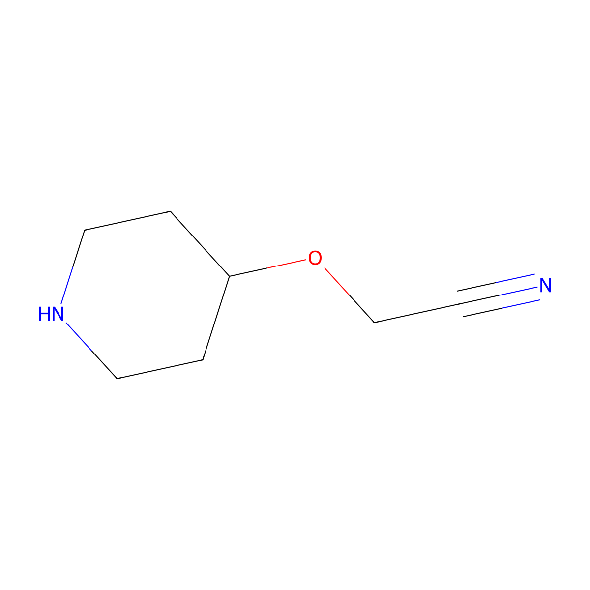 2-(Piperidin-4-yloxy)acetonitrile molecular structure, CAS 1094734-43-6