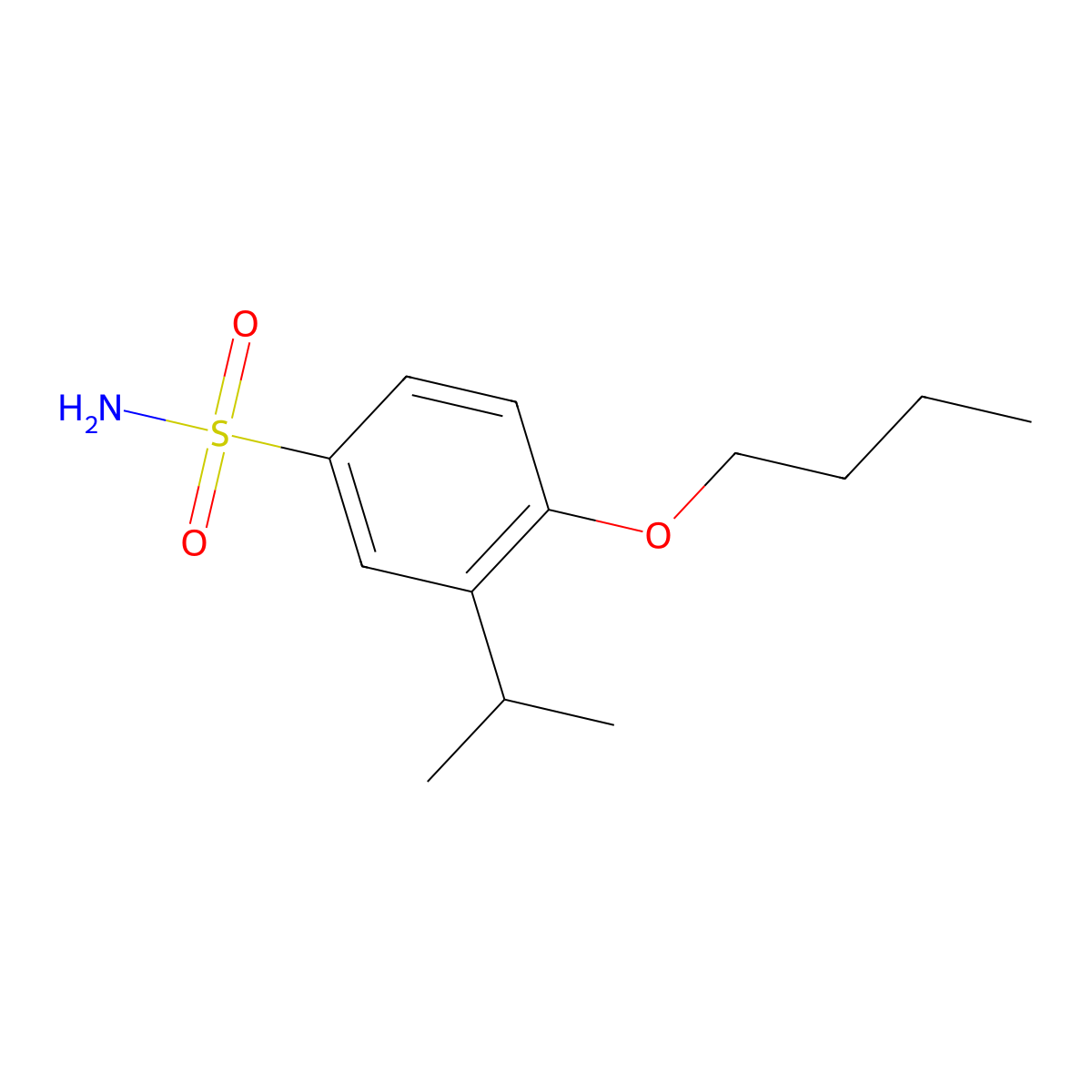 4-Butoxy-3-(propan-2-yl)benzene-1-sulfonamide molecular structure, CAS 1094735-99-5