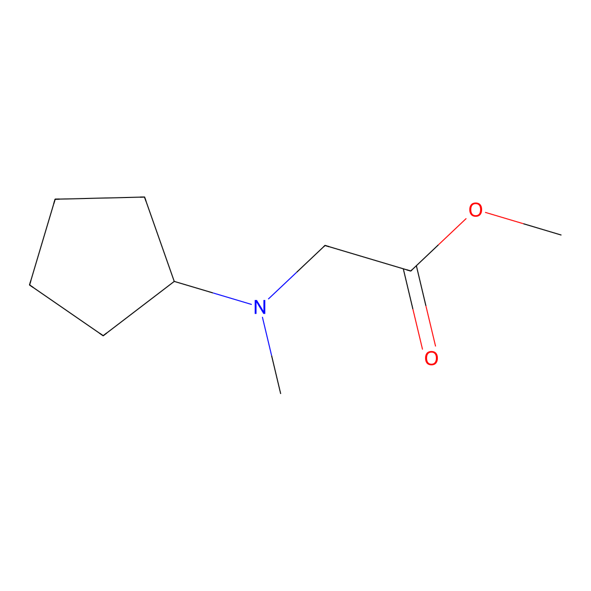 Methyl 2-(cyclopentyl(methyl)amino) acetate molecular structure, CAS 1094738-11-0