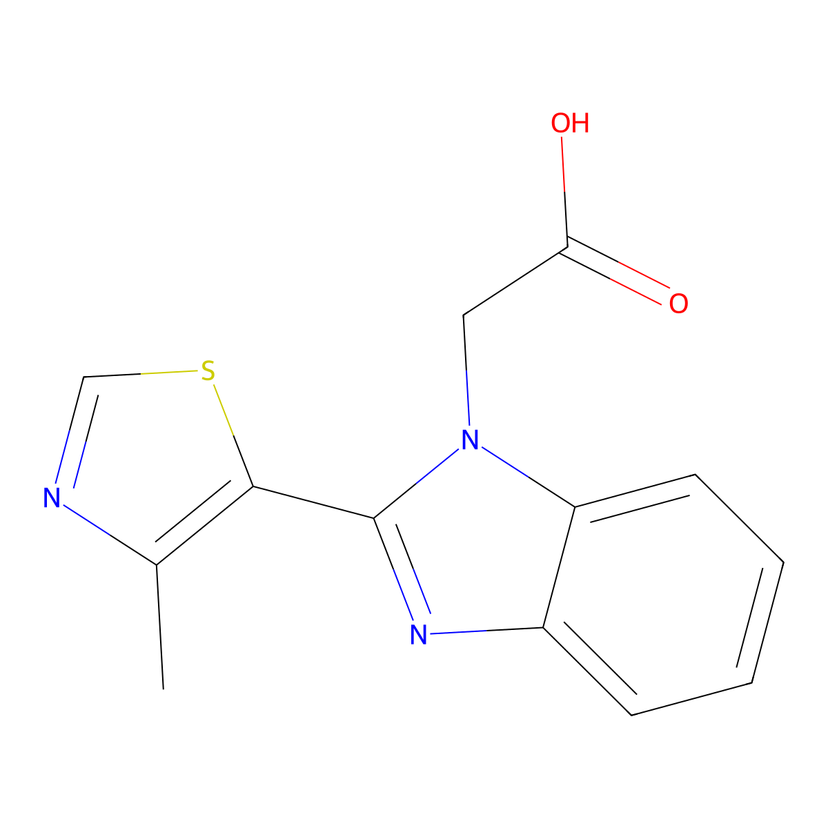 2-[2-(4-methyl-1,3-thiazol-5-yl)-1H-1,3-benzodiazol-1-yl]acetic acid molecular structure, CAS 1094744-10-1