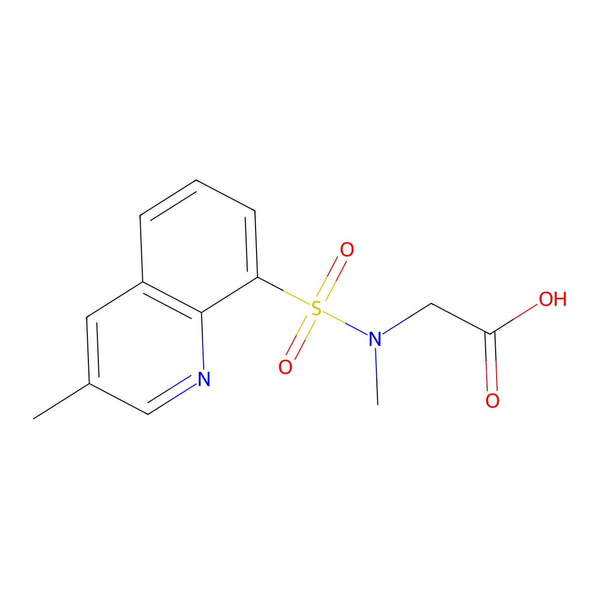2-(N-methyl3-methylquinoline-8-sulfonamido)acetic acid molecular structure, CAS 1094744-76-9