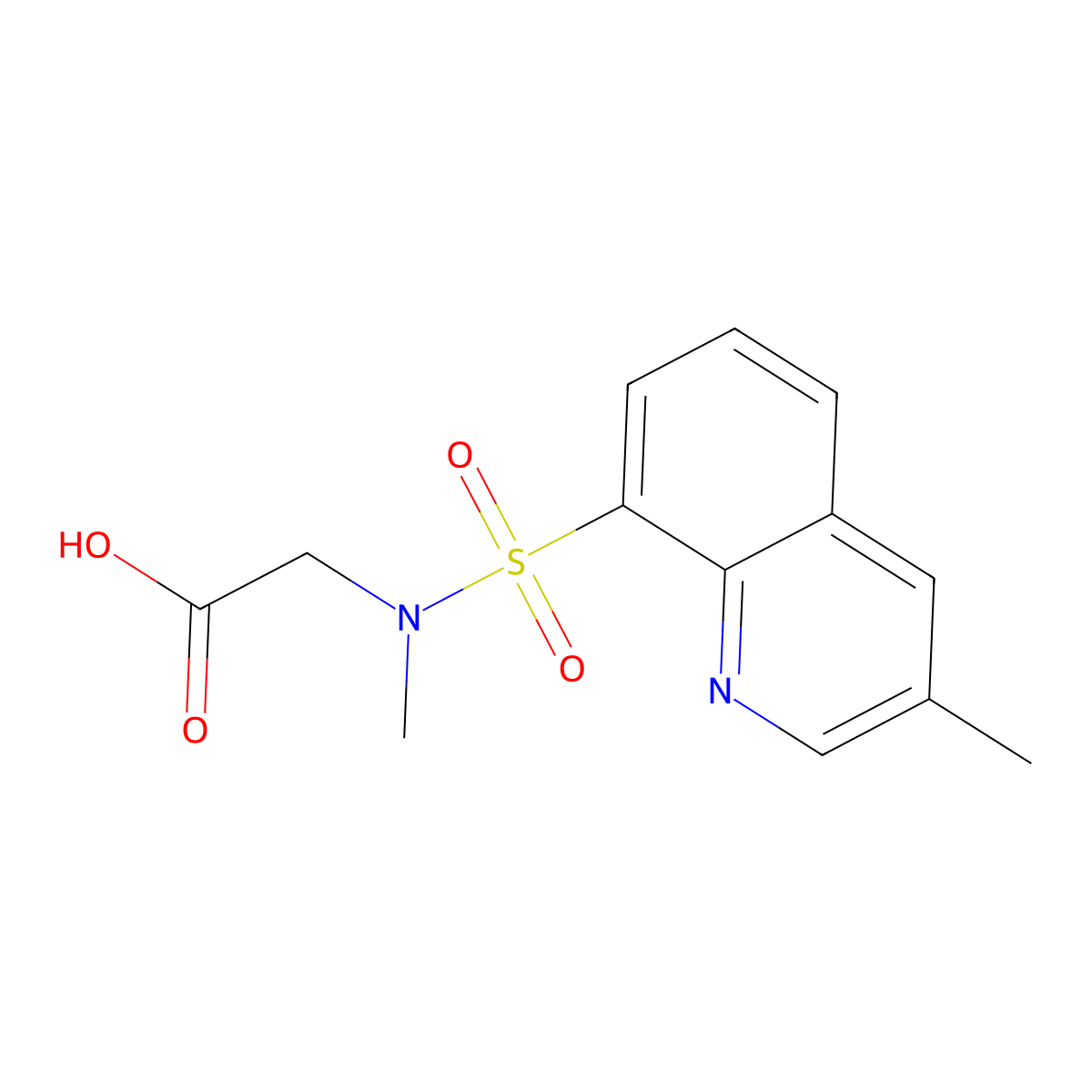2-(N-methyl3-methylquinoline-8-sulfonamido)acetic acid molecular structure, CAS 1094744-76-9