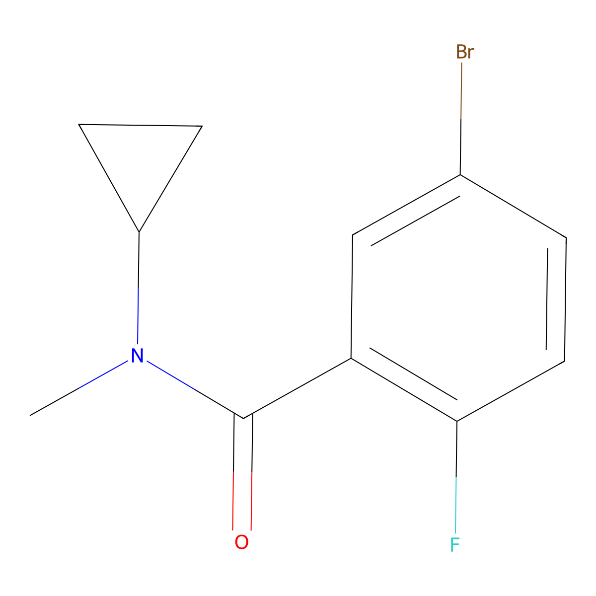 5-bromo-N-cyclopropyl-2-fluoro-N-methylbenzamide molecular structure, CAS 1094745-94-4