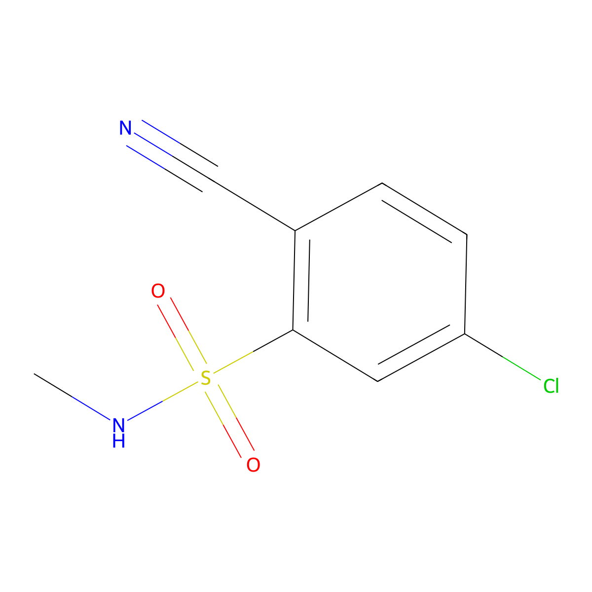 5-Chloro-2-cyano-N-methylbenzene-1-sulfonamide molecular structure, CAS 1094746-05-0