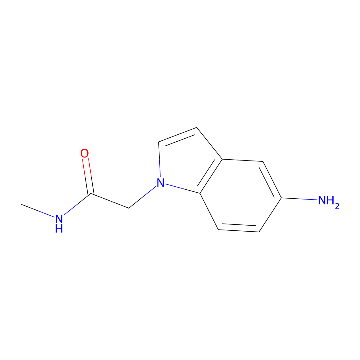 2-(5-amino-1H-indol-1-yl)-N-methylacetamide molecular structure, CAS 1094746-39-0