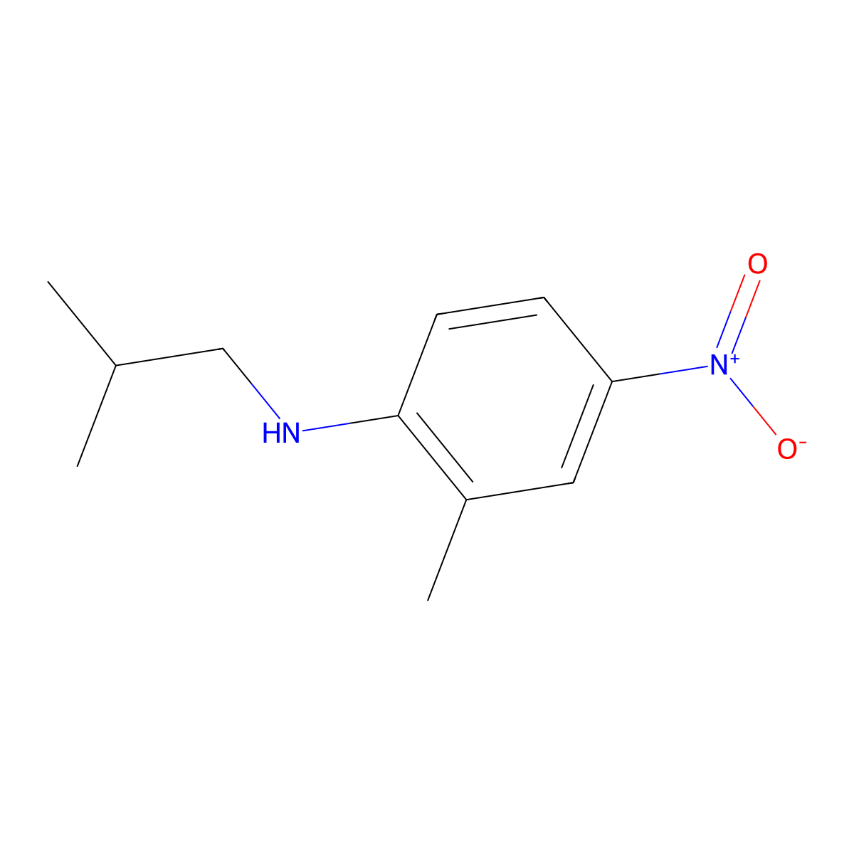 2-methyl-N-(2-methylpropyl)-4-nitroaniline molecular structure, CAS 1094746-48-1