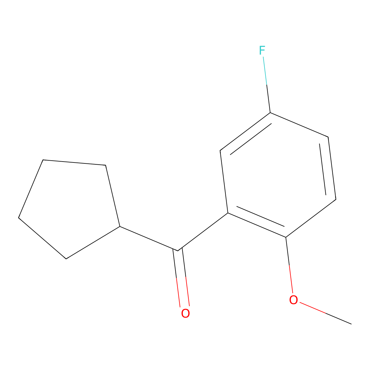 Cyclopentyl(5-fluoro-2-methoxyphenyl)methanone molecular structure, CAS 1094748-83-0