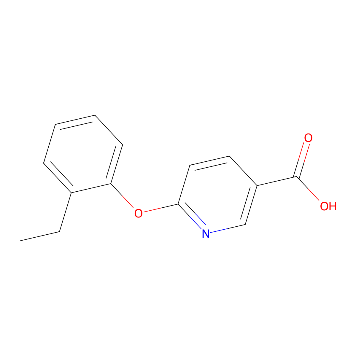 6-(2-Ethylphenoxy)-3-pyridinecarboxylic acid molecular structure, CAS 1094750-06-7