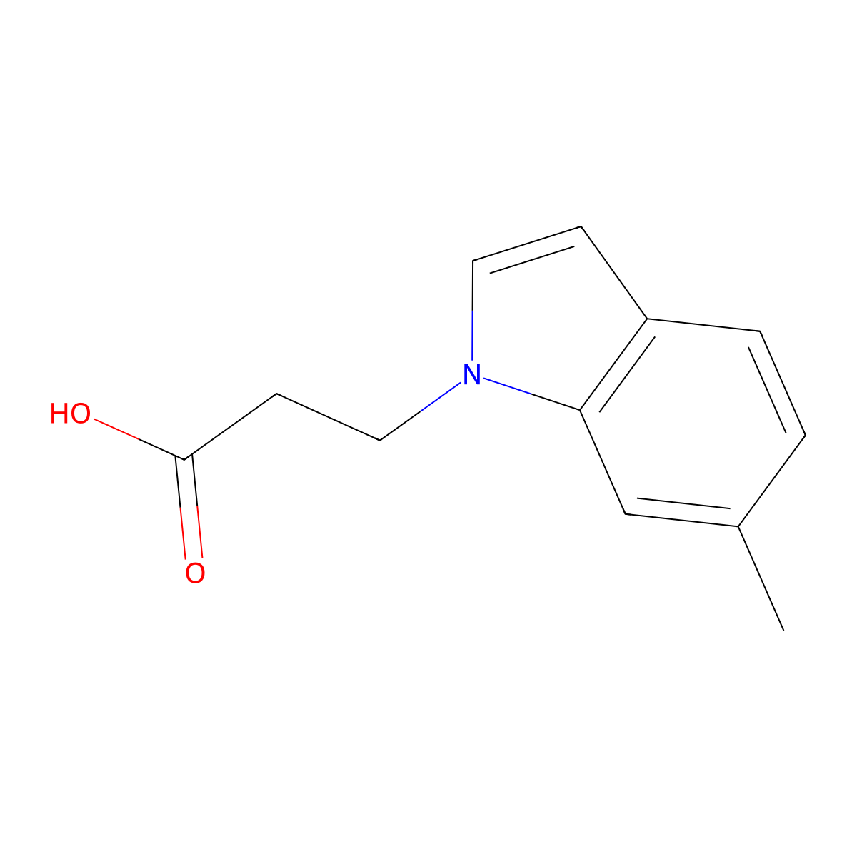 3-(6-methyl-1H-indol-1-yl)propanoic acid molecular structure, CAS 1094754-84-3