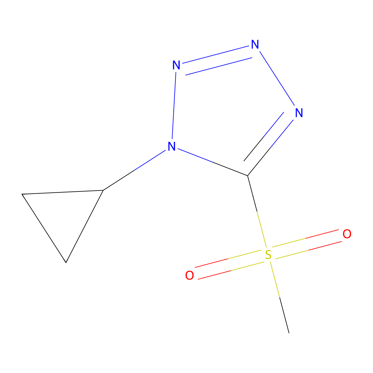 1-cyclopropyl-5-methanesulfonyl-1H-1,2,3,4-tetrazole molecular structure, CAS 1094755-11-9