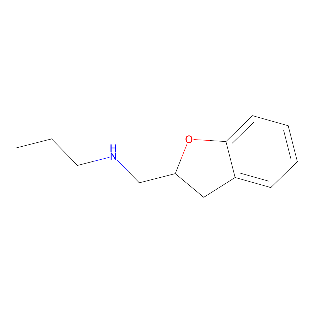 (2,3-Dihydro-1-benzofuran-2-ylmethyl)(propyl)amine molecular structure, CAS 1094755-26-6