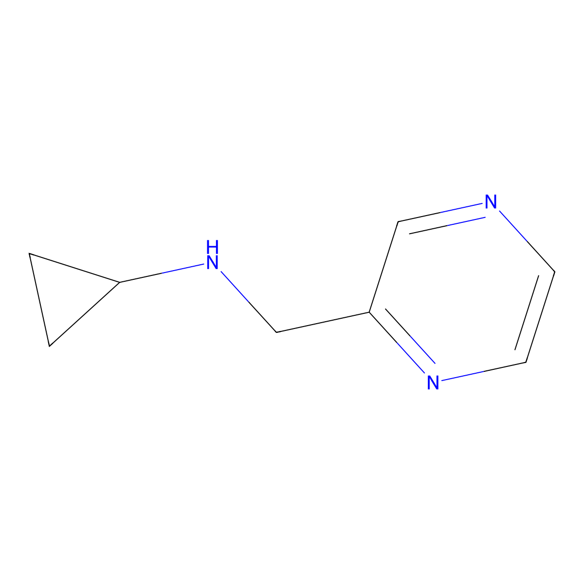 N-(pyrazin-2-ylmethyl)cyclopropanamine molecular structure, CAS 1094755-44-8