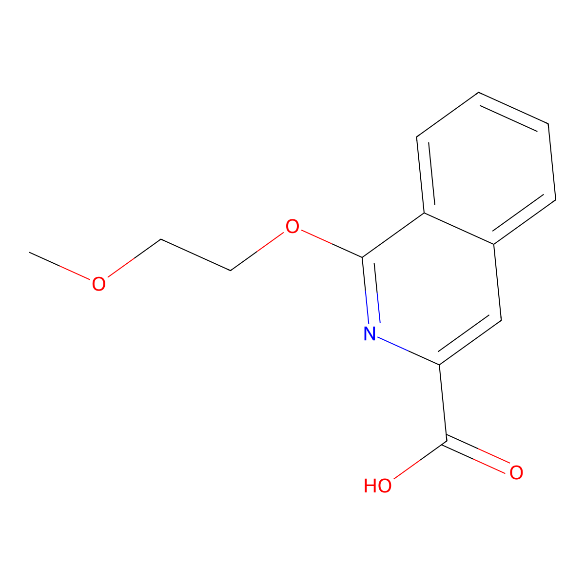 1-(2-Methoxyethoxy)isoquinoline-3-carboxylic acid molecular structure, CAS 1094758-42-5
