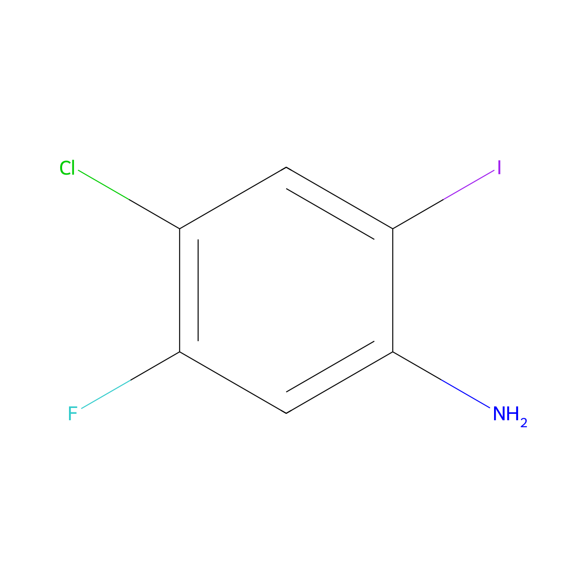 4-Chloro-5-fluoro-2-iodoaniline molecular structure, CAS 1094759-93-9