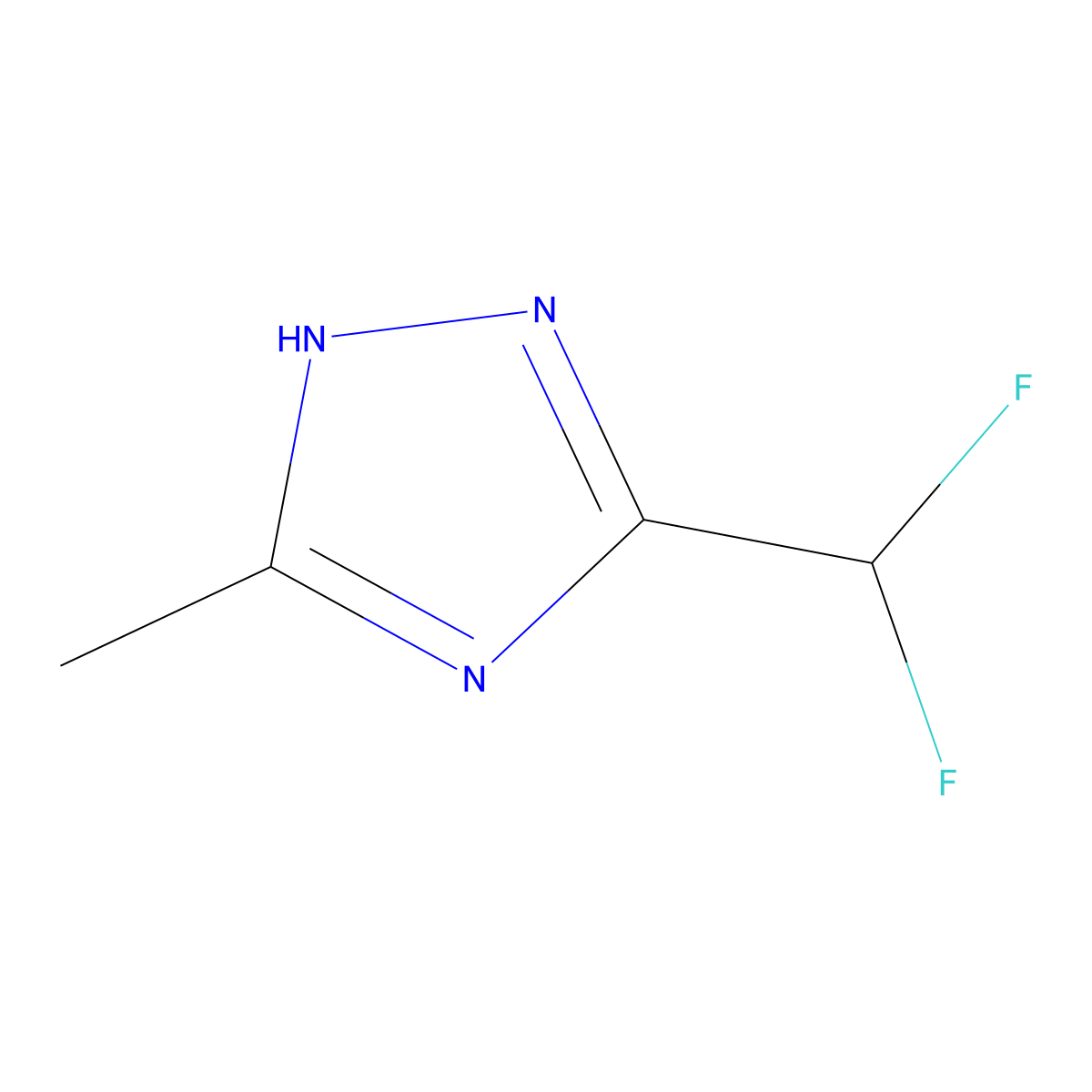 5-(difluoromethyl)-3-methyl-1H-1,2,4-triazole molecular structure, CAS 1094760-03-8