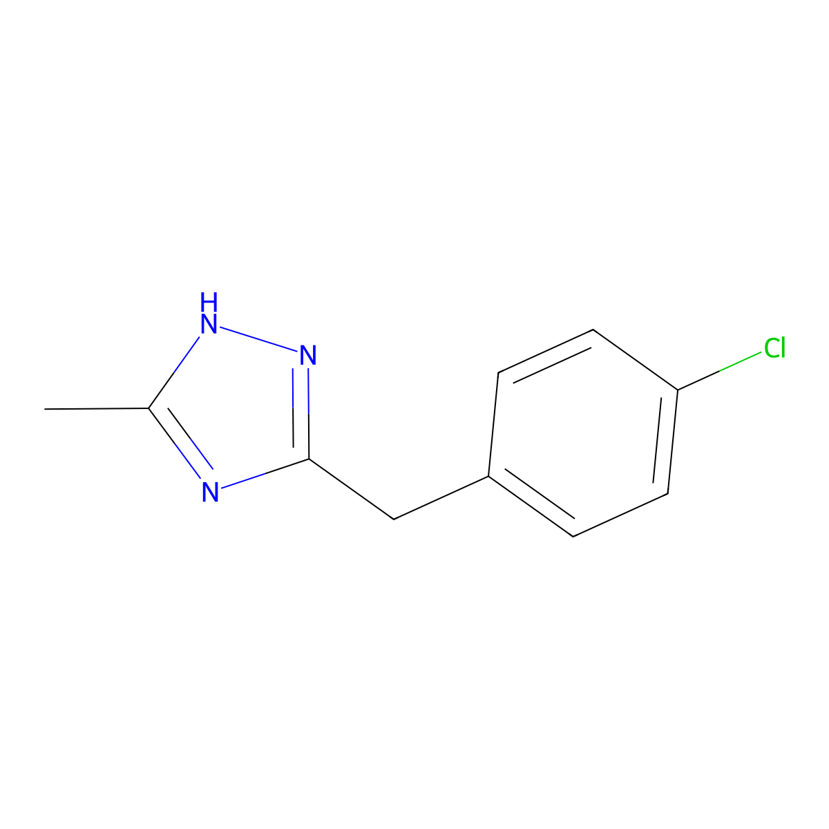 5-[(4-chlorophenyl)methyl]-3-methyl-1H-1,2,4-triazole molecular structure, CAS 1094760-12-9