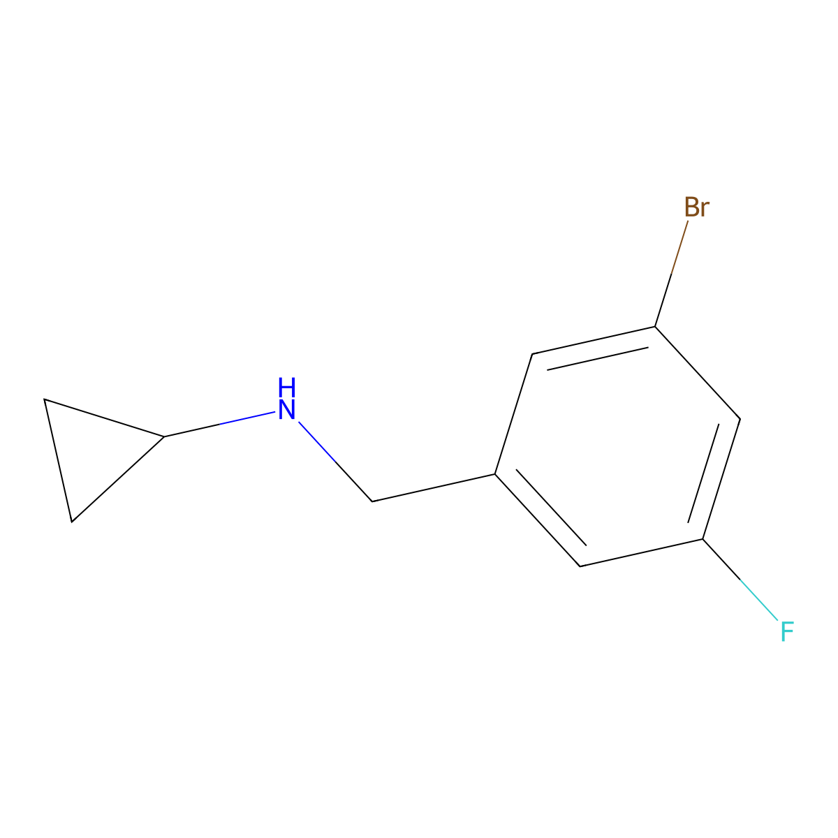 N-(3-bromo-5-fluorobenzyl)cyclopropanamine molecular structure, CAS 1094761-46-2