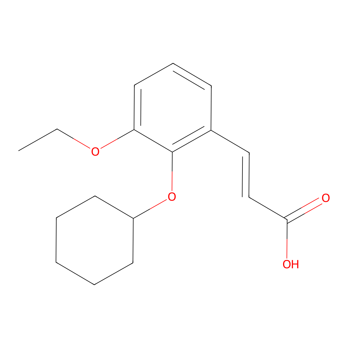 3-[2-(Cyclohexyloxy)-3-ethoxyphenyl]prop-2-enoic acid molecular structure, CAS 1094761-92-8