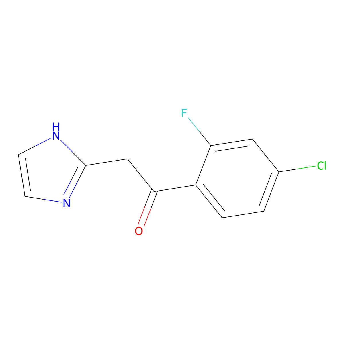 1-(4-chloro-2-fluorophenyl)-2-(1H-imidazol-2-yl)ethan-1-one molecular structure, CAS 1094763-06-0