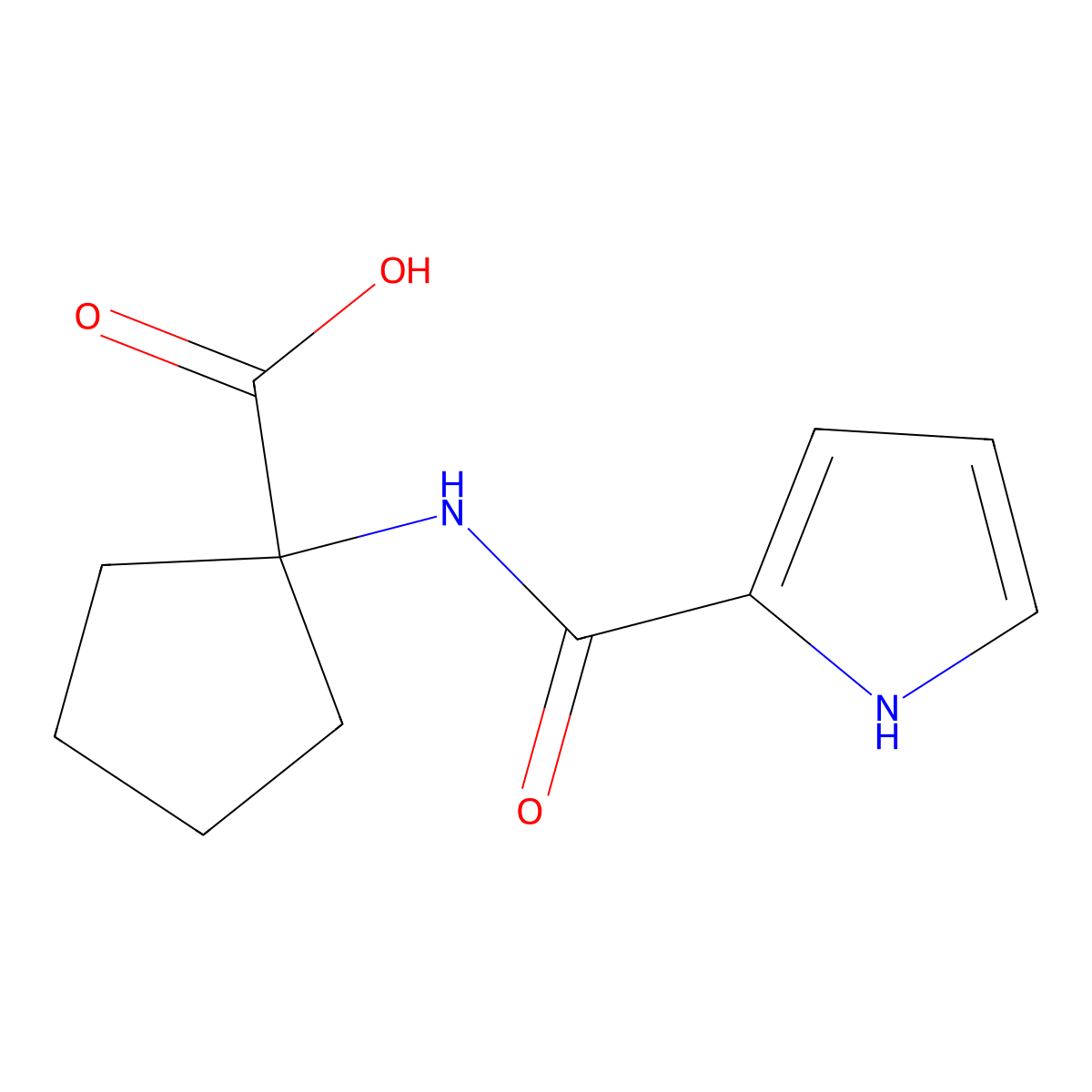 1-(1H-pyrrole-2-amido)cyclopentane-1-carboxylicacid molecular structure, CAS 1094763-46-8