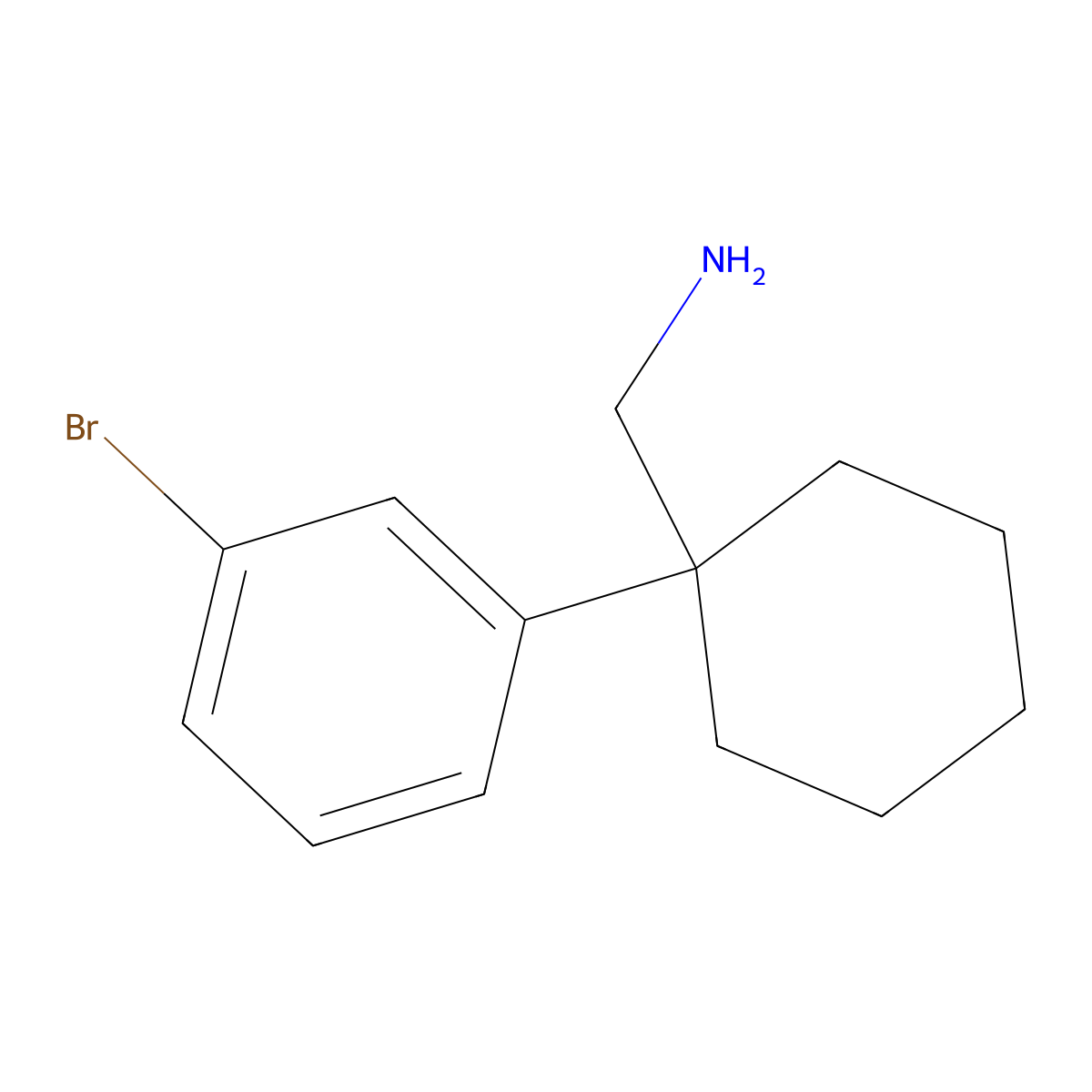 [1-(3-Bromophenyl)cyclohexyl]methanamine molecular structure, CAS 1094766-69-4