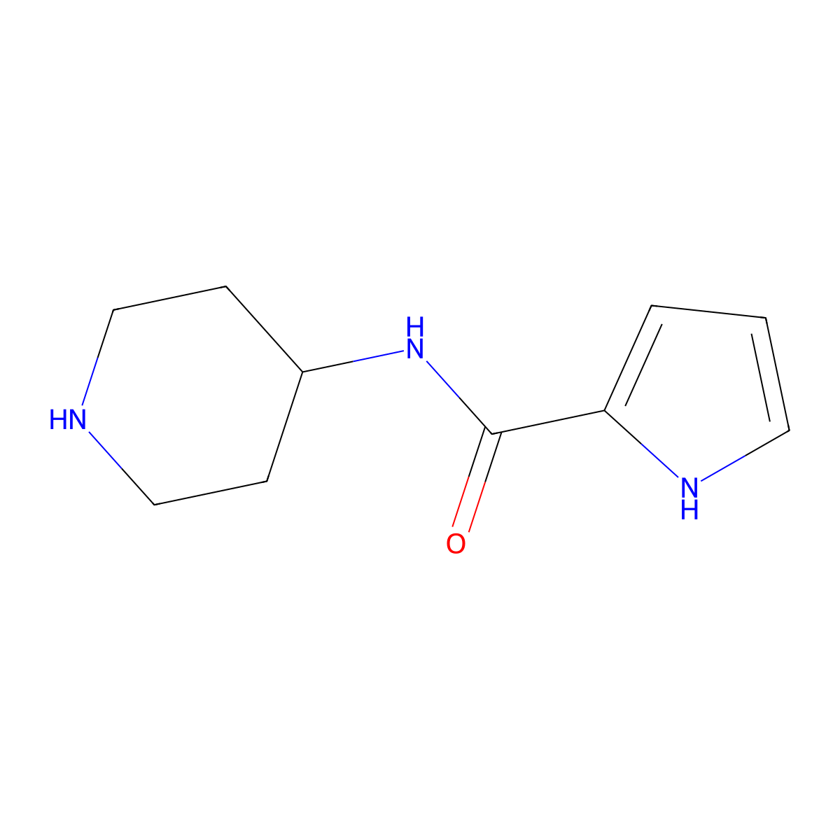 N-(piperidin-4-yl)-1H-pyrrole-2-carboxamide molecular structure, CAS 1094766-82-1
