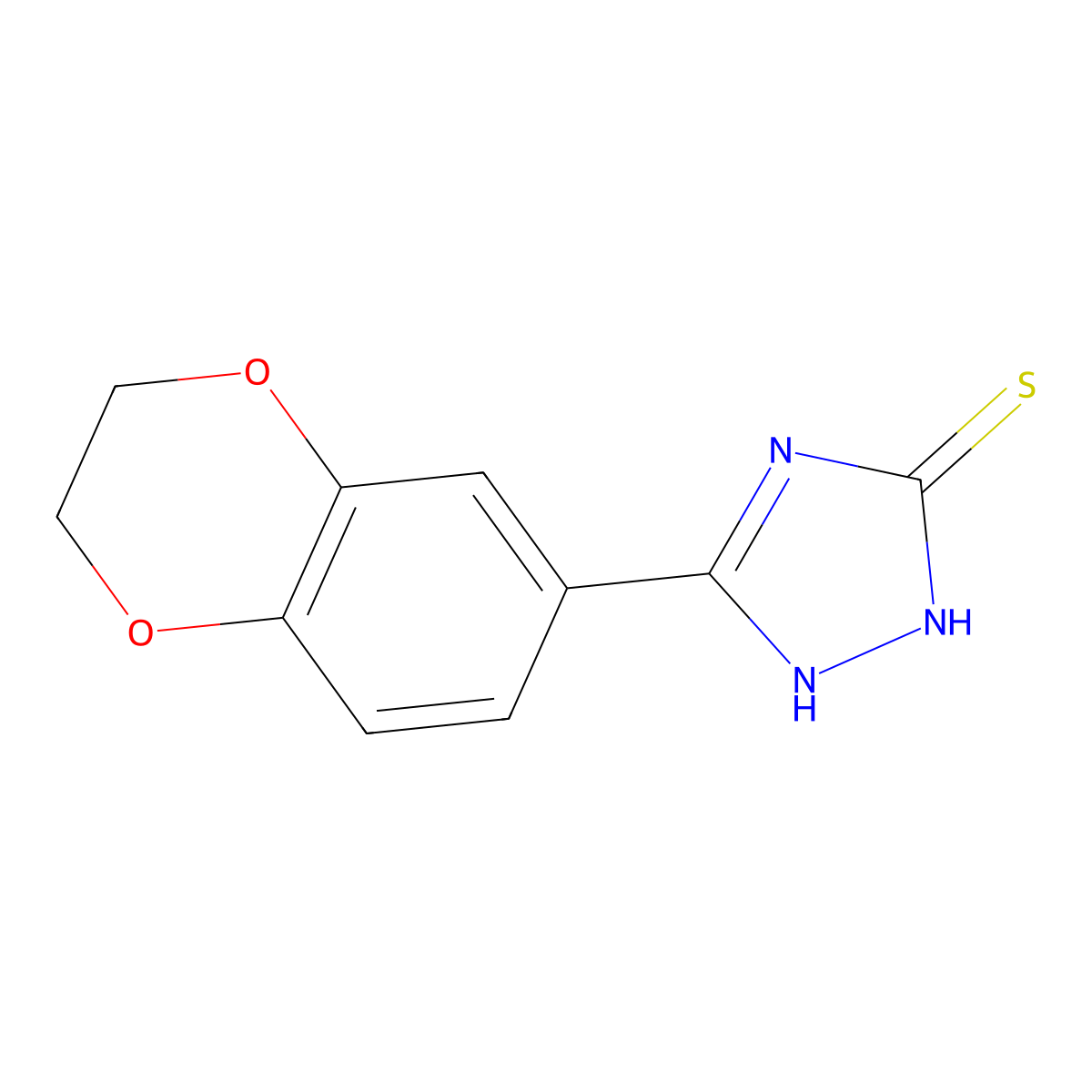 3-(2,3-dihydro-1,4-benzodioxin-6-yl)-1H-1,2,4-triazole-5-thiol molecular structure, CAS 1094769-92-2