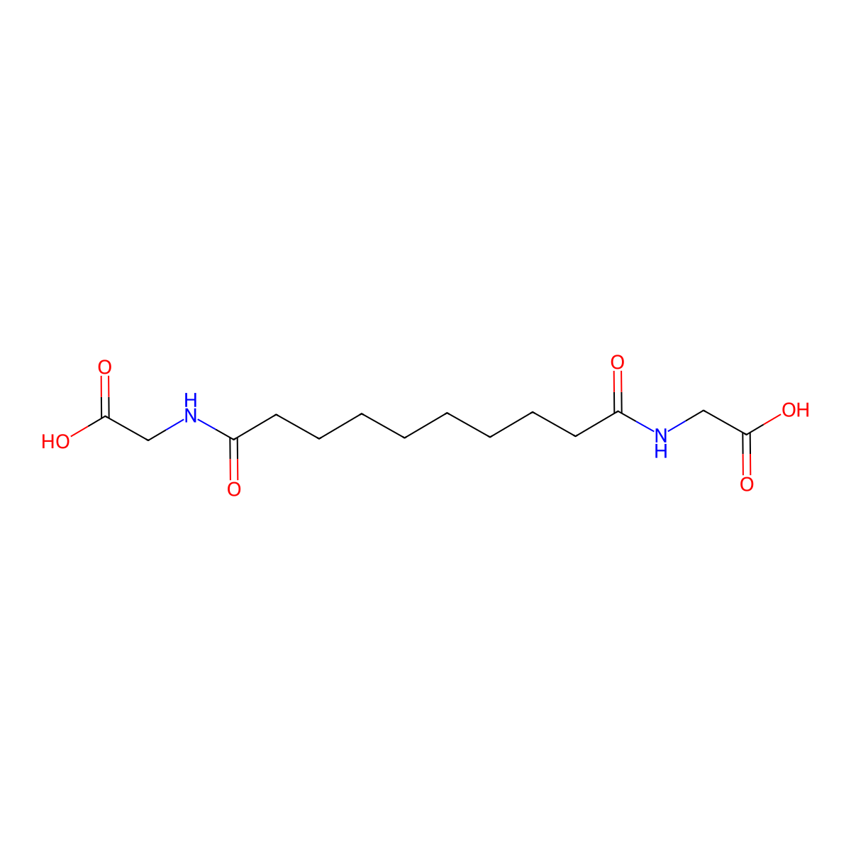 Glycine, N,N'-(1,10-dioxo-1,10-decanediyl)bis- molecular structure, CAS 109477-56-7