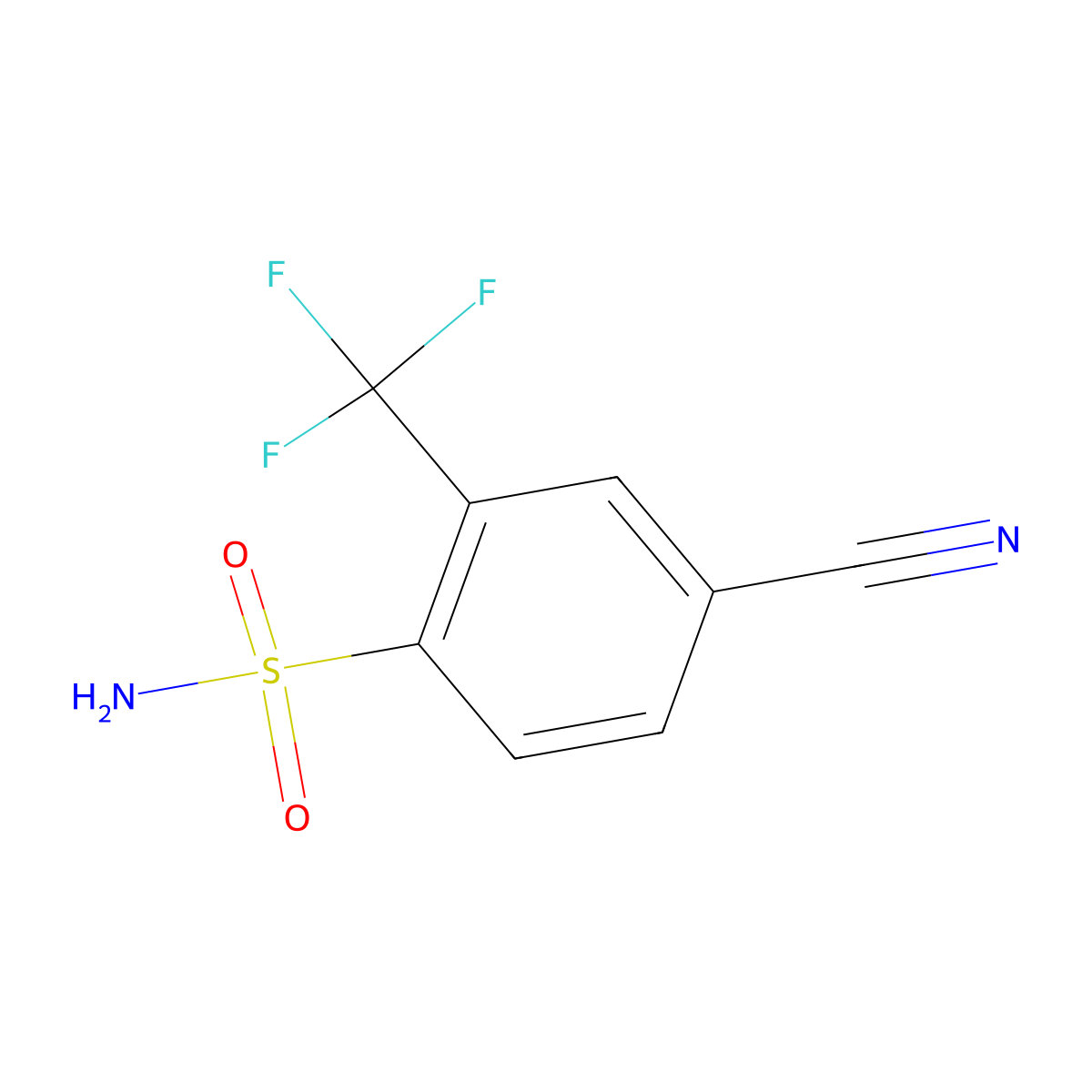 4-Cyano-2-(trifluoromethyl)benzene-1-sulfonamide molecular structure, CAS 1094770-14-5